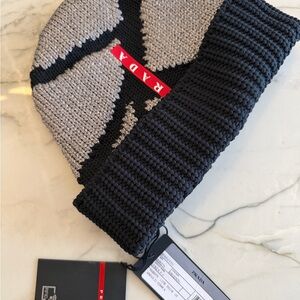 Authentic Prada Black and Silver Hat